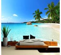 XLMING Blue Sky Sea Palm Trees Coast Scenery 3D Wallpaper Luxury Home Dining Decor Paste Sofa Living Room The Wall for Bedroom Mural-300cm×210cm
