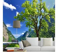 XLMING Blue Sky White Clouds Landscapes Green Trees 3D Wallpaper Luxury Home Dining Decor Paste Sofa Living Room The Wall for Bedroom Mural-400cm×280cm