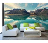 XLMING Blue Sky White Clouds Mountains Lakes Reflections 3D Wallpaper Luxury Home Dining Decor Paste Sofa Living Room The Wall for Bedroom Mural-150cm×105cm