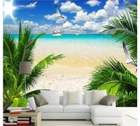 XLMING Blue Sky White Clouds Sea Beach Scenery 3D Wallpaper Luxury Home Dining Decor Paste Sofa Living Room The Wall for Bedroom Mural-250cm×170cm
