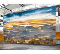 XLMING Blue Sky White Clouds Sunset Desert Plants 3D Wallpaper Premium Textured Silk Study Dining Living Room Bedroom Sofa TV Wall Easy Install-200cm×140cm