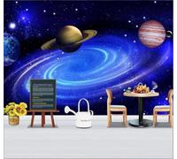 XLMING Cartoon Aesthetic Blue Starry Sky Planet 3D Wallpaper Luxury Home Dining Decor Paste Sofa Living Room The Wall for Bedroom Mural-150cm×105cm