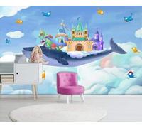 XLMING Cartoon Castles Whales Animals Creativity 3D Wallpaper Luxury Home Dining Decor Paste Sofa Living Room The Wall for Bedroom Mural-250cm×170cm