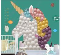 XLMING Cartoon Colourful Balloons Animals Horse 3D Wallpaper Luxury Home Dining Decor Paste Sofa Living Room The Wall for Bedroom Mural-200cm×140cm