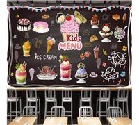 XLMING Cartoon Dessert Bread Cake Blackboard 3D Wallpaper Luxury Home Dining Decor Paste Sofa Living Room The Wall for Bedroom Mural-300cm×210cm