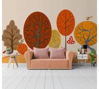 XLMING Cartoon Hand Drawn Forest Large Tree Little Bird 3D Wallpaper Luxury Silk Study Dining Feature Sofa Grey Bedroom Living Room Tv Decorative Wall-300cm×210cm