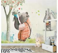 XLMING Cartoon Jungle Trees Animals Bear 3D Wallpaper Luxury Home Dining Decor Paste Sofa Living Room The Wall for Bedroom Mural-400cm×280cm