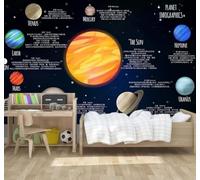 XLMING Cartoon Solar System Earth Planets Universe 3D Wallpaper Luxury Home Dining Decor Paste Sofa Living Room The Wall for Bedroom Mural-300cm×210cm