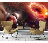 XLMING Cartoon Starry Sky Universe Planets Stars 3D Wallpaper Luxury Home Dining Decor Paste Sofa Living Room The Wall for Bedroom Mural-150cm×105cm