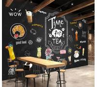 XLMING Chalkboard Hand Drawn Coffee Bicycle Individuality 3D Wallpaper Luxury Home Dining Decor Paste Sofa Living Room The Wall for Bedroom Mural-200cm×140cm