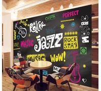 XLMING Chalkboard Hand Drawn Colour Guitar Music 3D Wallpaper Luxury Home Dining Decor Paste Sofa Living Room The Wall For Bedroom Mural-150cm×105cm