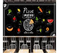 XLMING Chalkboard Pizza Fruit Vegetables Creative 3D Wallpaper Luxury Home Dining Decor Paste Sofa Living Room The Wall for Bedroom Mural-150cm×105cm
