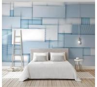 XLMING Classic Square Patchwork Geometric Simple Elegant 3D Wallpaper Silky Texture Home Study Office Grey Dining Room Sofa Bedroom Living Room TV Backdrop-300cm×210cm