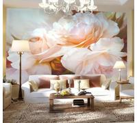 XLMING Classic Three Dimensional Beautiful Pink Rose 3D Wallpaper Luxury Home Dining Decor Paste Sofa Living Room The Wall for Bedroom Mural-300cm×210cm