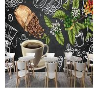 XLMING Coffee Beans Coffee Plants Green Leaves Art 3D Wallpaper Luxury Home Dining Decor Paste Sofa Living Room The Wall for Bedroom Mural-430cm×300cm