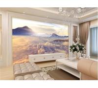 XLMING Cosy Beautiful Clouds Mountains Birds Woods 3D Wallpaper Luxury Silk Study Dining Feature Sofa Grey Bedroom Living Room Tv Decorative Wall-250cm×170cm