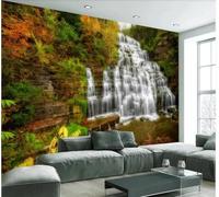 XLMING Cosy Beautiful Nature Landscape Waterfall Waterfall 3D Wallpaper Luxury Silk Study Dining Feature Sofa Grey Bedroom Living Room Tv Decorative Wall-150cm×105cm