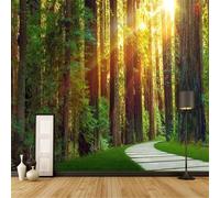 XLMING Cosy Sunny Slate Forest 3D Wallpaper Silky Texture Home Study Office Grey Dining Room Sofa Bedroom Living Room TV Backdrop-430cm×300cm