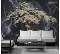 XLMING Creative A Tree Minimalist Three Dimensional Artistic 3D Wallpaper Silky Texture Home Study Office Grey Dining Room Sofa Bedroom Living Room TV Backdrop-400cm×280cm