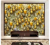 XLMING Creative Aesthetic Jade Carving Gourd Butterfly 3D Wallpaper Luxury Silk Study Dining Feature Sofa Grey Bedroom Living Room Tv Decorative Wall-350cm×256cm