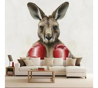 XLMING Creative Animal Kangaroo Boxing Sport 3D Wallpaper Luxury Home Dining Decor Paste Sofa Living Room The Wall for Bedroom Mural-400cm×280cm