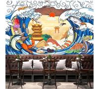 XLMING Creative Architecture Waves Small Fish Sunrise 3D Wallpaper Luxury Home Dining Decor Paste Sofa Living Room The Wall for Bedroom Mural-300cm×210cm