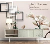 XLMING Creative Black and White Geometric Butterfly Flowers 3D Wallpaper Silky Texture Home Study Office Grey Dining Room Sofa Bedroom Living Room TV Backdrop-250cm×170cm