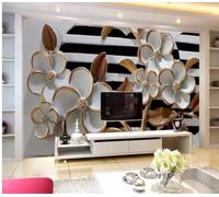 XLMING Creative Black and White Stripes Plants Flowers 3D Wallpaper Luxury Home Dining Decor Paste Sofa Living Room The Wall for Bedroom Mural-350cm×256cm