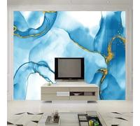 XLMING Creative Blue Gold Abstract Marble Inspired 3D Wallpaper Luxury Home Dining Decor Paste Sofa Living Room The Wall for Bedroom Mural-400cm×280cm