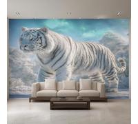 XLMING Creative Blue Sky Forest Animals White Tiger 3D Wallpaper Luxury Home Dining Decor Paste Sofa Living Room The Wall for Bedroom Mural-150cm×105cm