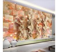 XLMING Creative Brick Wall Figures Dance Art 3D Wallpaper Silky Texture Home Study Office Grey Dining Room Sofa Bedroom Living Room TV Backdrop-200cm×140cm