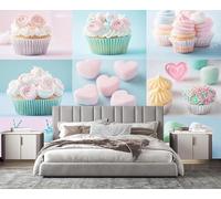 XLMING Creative Cartoon Dessert Cake Art 3D Wallpaper Luxury Home Dining Decor Paste Sofa Living Room The Wall for Bedroom Mural-250cm×170cm