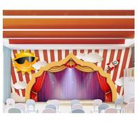 XLMING Creative Cartoon Stage Rocket White Clouds 3D Wallpaper Luxury Home Dining Decor Paste Sofa Living Room The Wall for Bedroom Mural-250cm×170cm