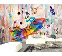 XLMING Creative Colourful Brick Wall Music Art 3D Wallpaper Luxury Home Dining Decor Paste Sofa Living Room The Wall for Bedroom Mural-300cm×210cm