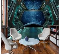 XLMING Creative Cool Spaceship Starry Sky Planet 3D Wallpaper Luxury Home Dining Decor Paste Sofa Living Room The Wall for Bedroom Mural-300cm×210cm