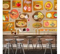 XLMING Creative Food Pizza Vegetables Personality 3D Wallpaper Luxury Home Dining Decor Paste Sofa Living Room The Wall for Bedroom Mural-350cm×256cm