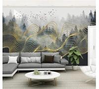 XLMING Creative Forest Birds Gold Lines 3D Wallpaper Luxury Home Dining Decor Paste Sofa Living Room The Wall for Bedroom Mural-150cm×105cm