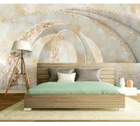 XLMING Creative Geometric Architecture Art Marble Effect 3D Wallpaper Premium Textured Silk Study Dining Living Room Bedroom Sofa TV Wall Easy Install-430cm×300cm