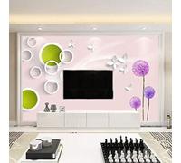 XLMING Creative Geometric Circle Dandelion Butterfly 3D Wallpaper Luxury Home Dining Decor Paste Sofa Living Room The Wall for Bedroom Mural-150cm×105cm