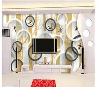 XLMING Creative Geometric Circles Forest Birds 3D Wallpaper Luxury Home Dining Decor Paste Sofa Living Room The Wall for Bedroom Mural-430cm×300cm