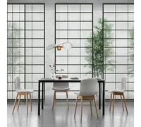 XLMING Creative Geometric Grid Green Bamboo Grove 3D Wallpaper Luxury Silk Study Dining Feature Sofa Grey Bedroom Living Room Tv Decorative Wall-430cm×300cm