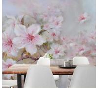 XLMING Creative Hand Drawn Beautiful Pink Peach Blossoms 3D Wallpaper Luxury Home Dining Decor Paste Sofa Living Room The Wall for Bedroom Mural-300cm×210cm