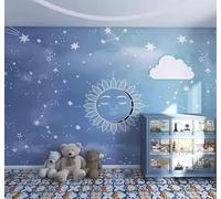 XLMING Creative Hand Drawn Blue Universe Starry Sky 3D Wallpaper Luxury Home Dining Decor Paste Sofa Living Room The Wall for Bedroom Mural-400cm×280cm