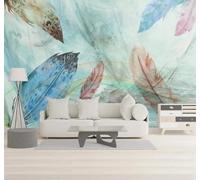 XLMING Creative Hand Drawn Line Art Watercolour Feathers 3D Wallpaper Luxury Home Dining Decor Paste Sofa Living Room The Wall for Bedroom Mural-150cm×105cm