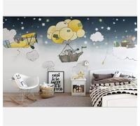 XLMING Creative Hand Drawn Sky Elephant Sea Turtle 3D Wallpaper Luxury Silk Study Dining Feature Sofa Grey Bedroom Living Room Tv Decorative Wall-430cm×300cm