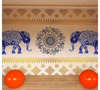 XLMING Creative Hand Painted Blue Elephant Yoga Studio 3D Wallpaper Luxury Home Dining Decor Paste Sofa Living Room The Wall for Bedroom Mural-430cm×300cm