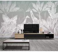 XLMING Creative Hand Painted White Plants Giraffe 3D Wallpaper Luxury Home Dining Decor Paste Sofa Living Room The Wall for Bedroom Mural-430cm×300cm