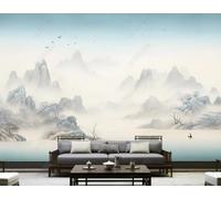 XLMING Creative Landscape Trees Birds Scenery 3D Wallpaper Luxury Silk Study Dining Feature Sofa Grey Bedroom Living Room Tv Decorative Wall-200cm×140cm