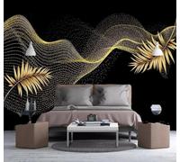 XLMING Creative Light Luxury Gold Leaves Lines Art 3D Wallpaper Luxury Home Dining Decor Paste Sofa Living Room The Wall for Bedroom Mural-430cm×300cm