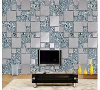 XLMING Creative Metal Geometric Patterns Individuality 3D Wallpaper Premium Textured Silk Study Dining Living Room Bedroom Sofa TV Wall Easy Install-200cm×140cm